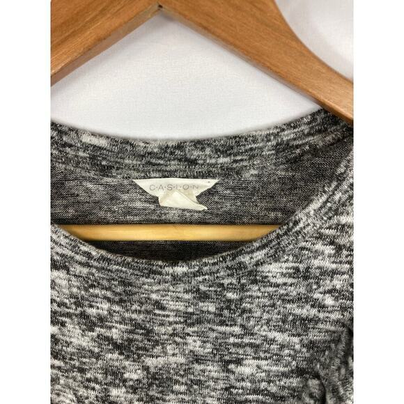 caslon heather grey ruffle front sweater - Picture 2 of 5